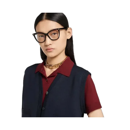 Wool Silk Polo Top With Vest Overlay