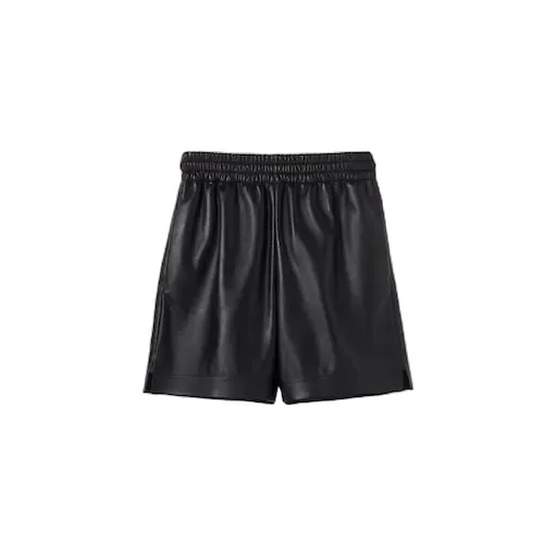 Bonded Leather Shorts With Jersey Shorts