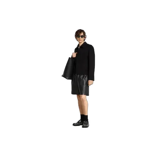 Bonded Leather Shorts With Jersey Shorts