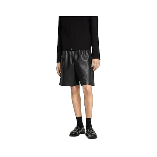 Bonded Leather Shorts With Jersey Shorts