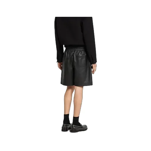 Bonded Leather Shorts With Jersey Shorts