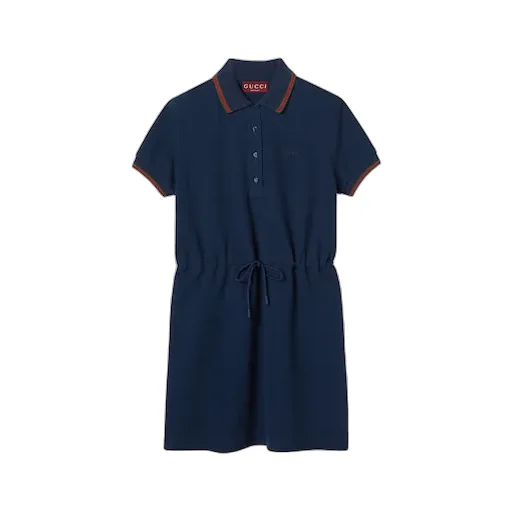 Cotton Piquet Polo Dress With Web