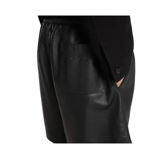 Bonded Leather Shorts With Jersey Shorts