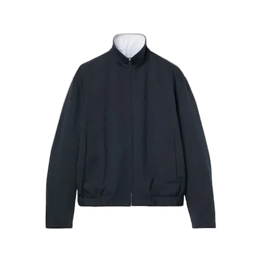 Reversible Cotton Gabardine Zip Jacket