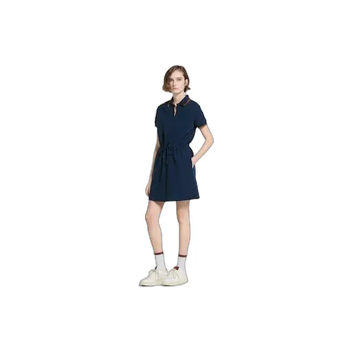 Cotton Piquet Polo Dress With Web