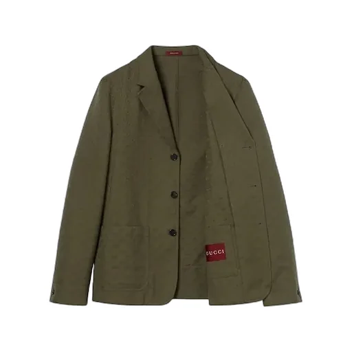 Cotton Blend Gg Canvas Jacket