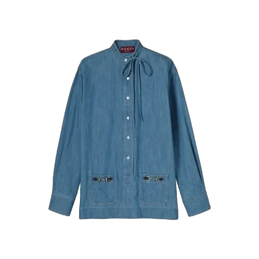 Denim Shirt With Horsebit