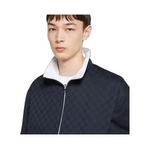 Reversible Cotton Gabardine Zip Jacket