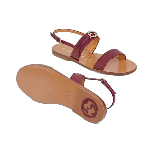Sandal With Interlocking G And Web