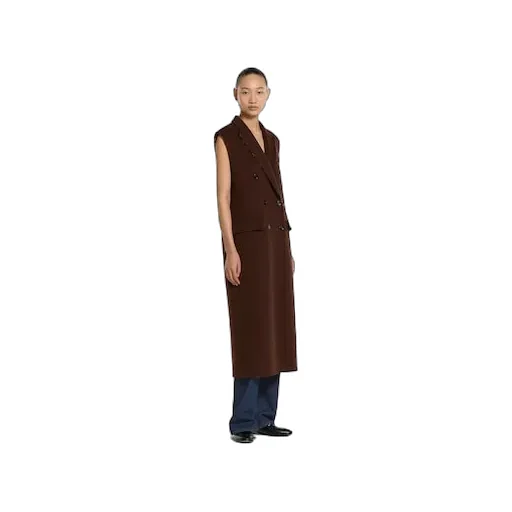 Long Silk Wool Gilet