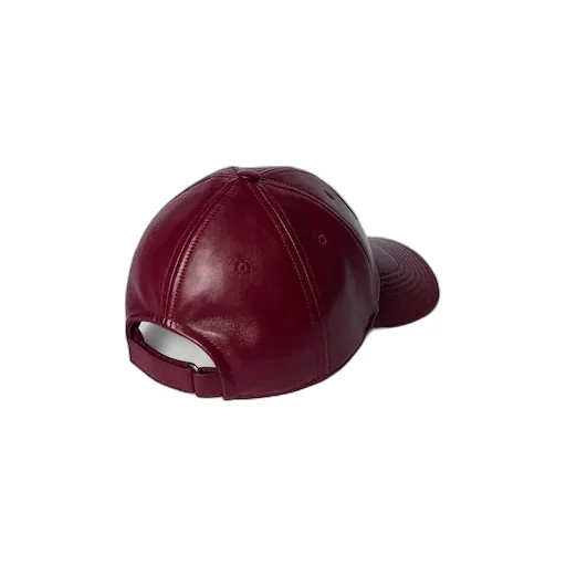 Leather Baseball Hat With Double G