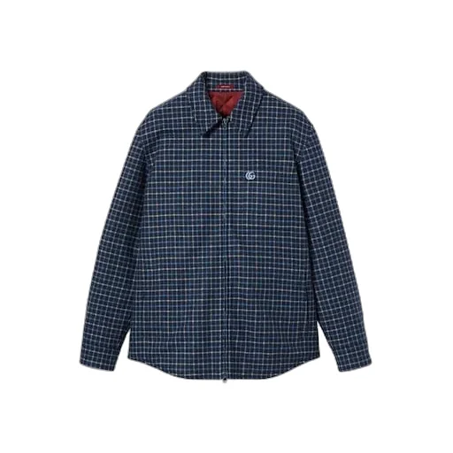 Wool Flannel Zip Jacket With Embroidery