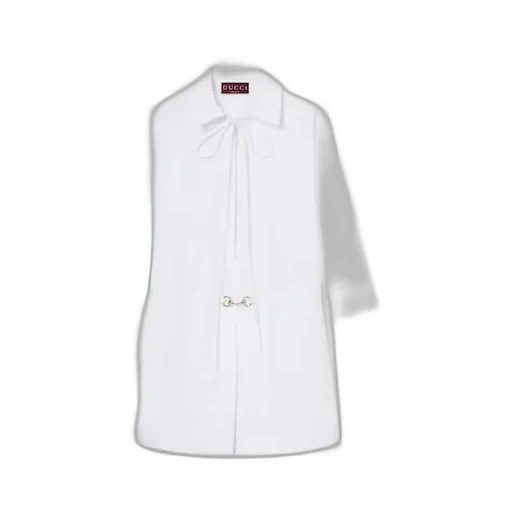 Cotton Poplin Shirt Dress With Horsebit
