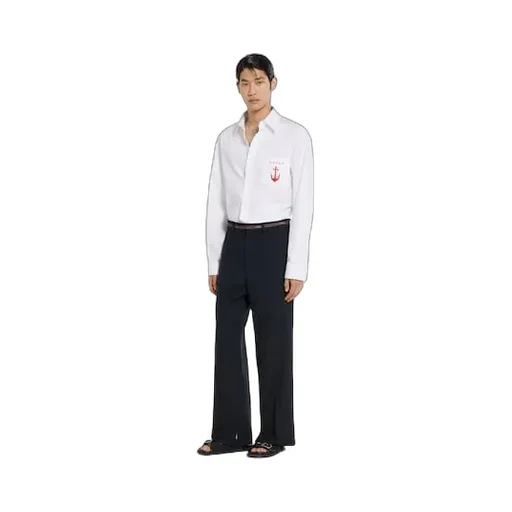 Wool Pant With Selvedge Detail