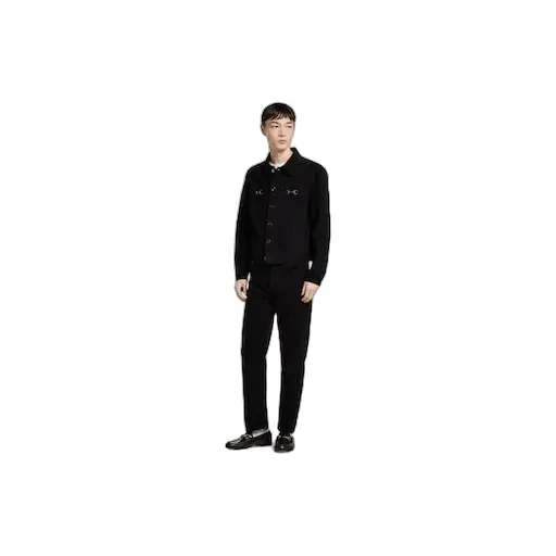 Cotton Denim Jacket With Horsebit