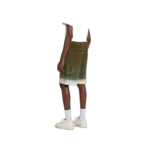 Bleached Gg Cotton Denim Jacquard Shorts