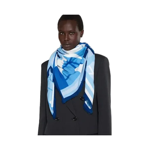 Wool Shawl With Equestrian Motif