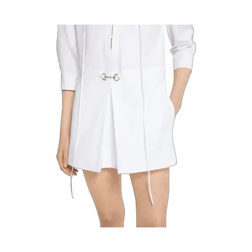 Cotton Poplin Shirt Dress With Horsebit