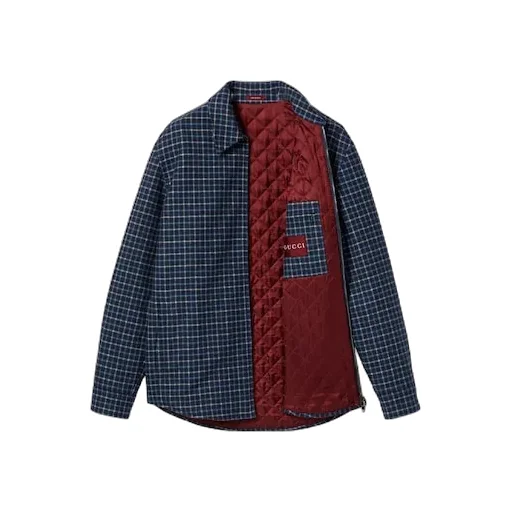 Wool Flannel Zip Jacket With Embroidery