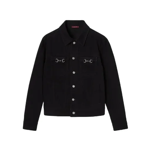 Cotton Denim Jacket With Horsebit