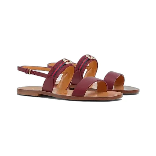 Sandal With Interlocking G And Web
