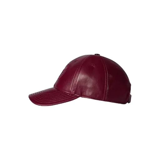 Leather Baseball Hat With Double G
