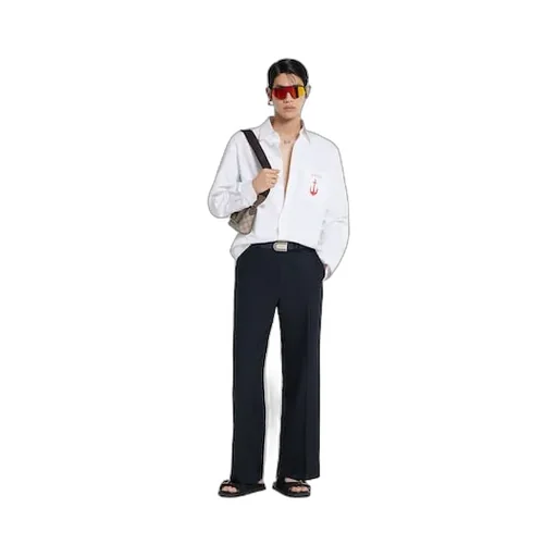Wool Pant With Selvedge Detail