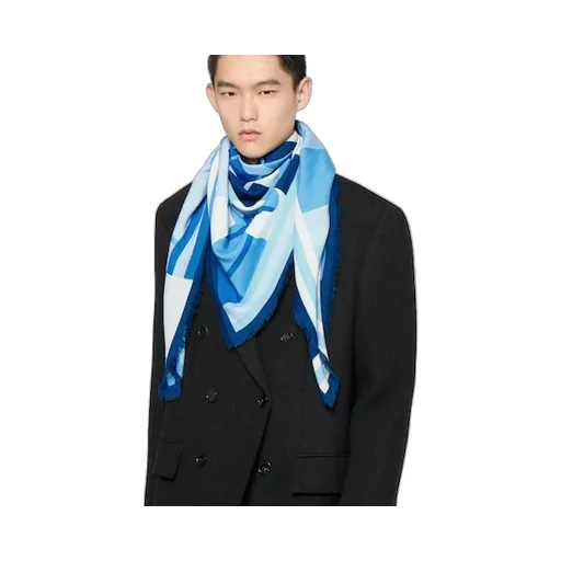 Wool Shawl With Equestrian Motif