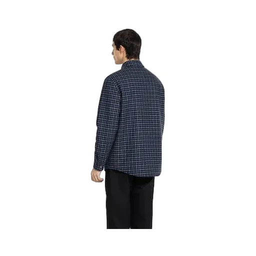 Wool Flannel Zip Jacket With Embroidery