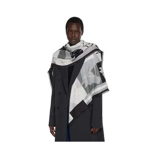 Wool Shawl With Equestrian Motif