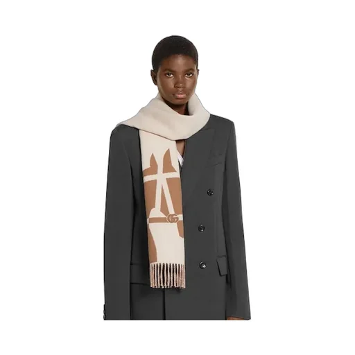Wool Scarf With Jacquard Motif