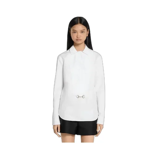 Cotton Poplin Shirt With Horsebit