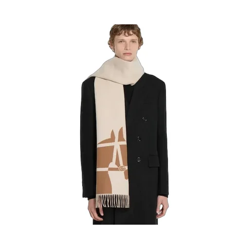 Wool Scarf With Jacquard Motif