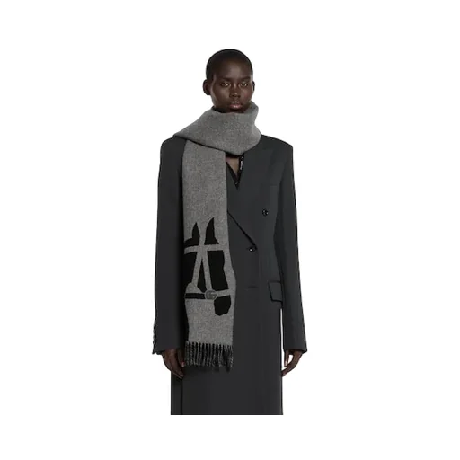 Wool Scarf With Jacquard Motif