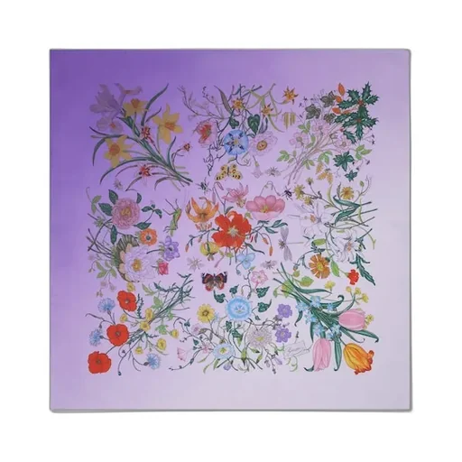 Printed Flora Silk Twill Carré