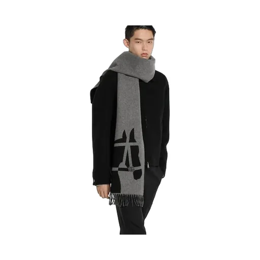 Wool Scarf With Jacquard Motif