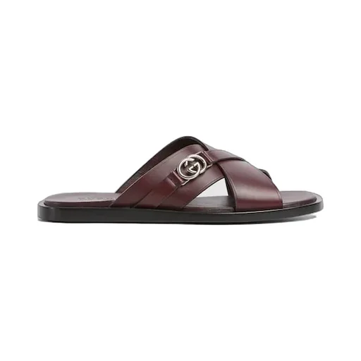 Slide Sandal With Interlocking G