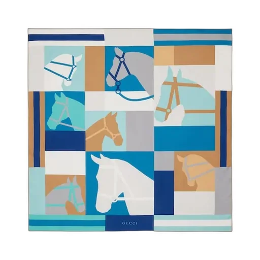 Printed Silk Jacquard Carré