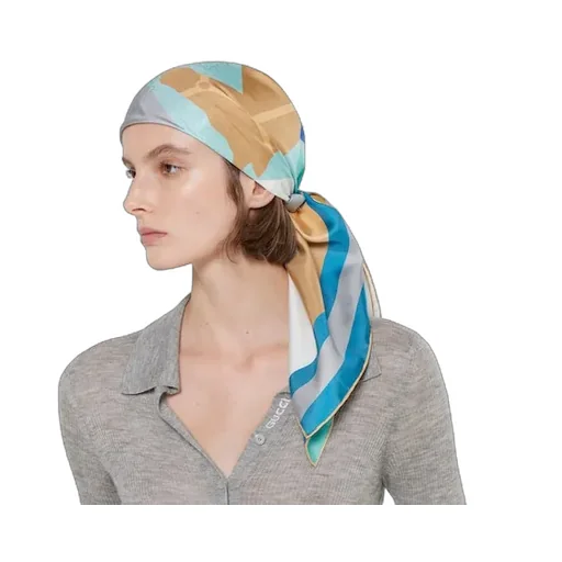 Printed Silk Jacquard Carré