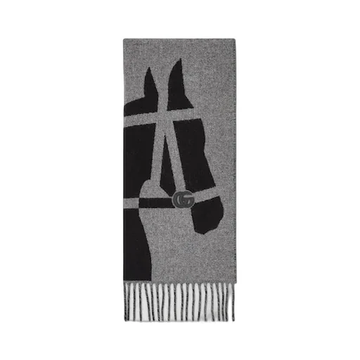 Wool Scarf With Jacquard Motif