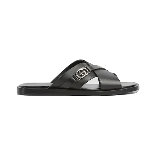 Slide Sandal With Interlocking G