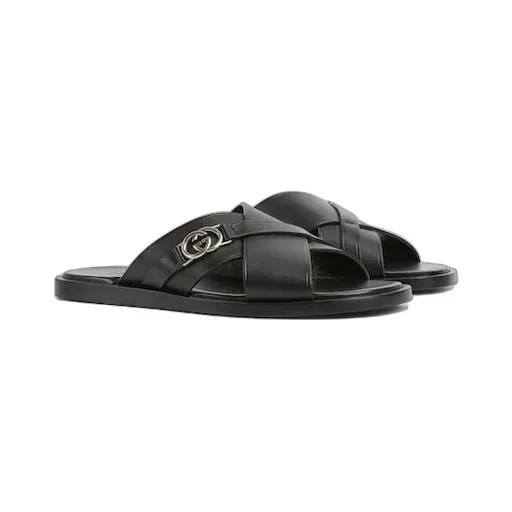 Slide Sandal With Interlocking G
