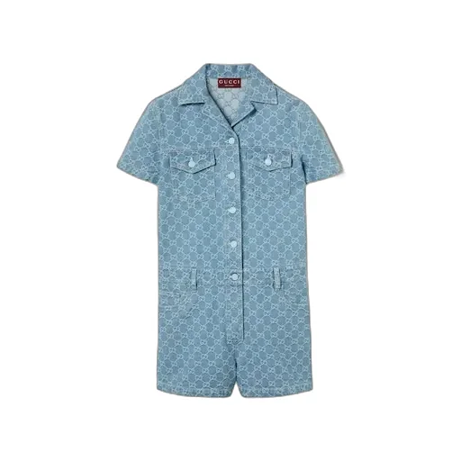 Gg Denim Jacquard Jumpsuit