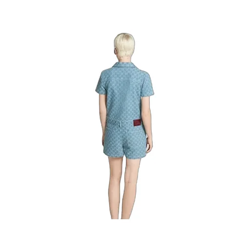Gg Denim Jacquard Jumpsuit