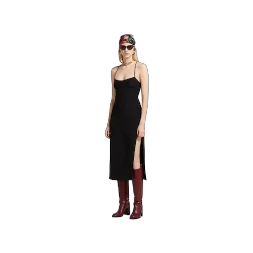 Silk Dress With Crystal Horsebit