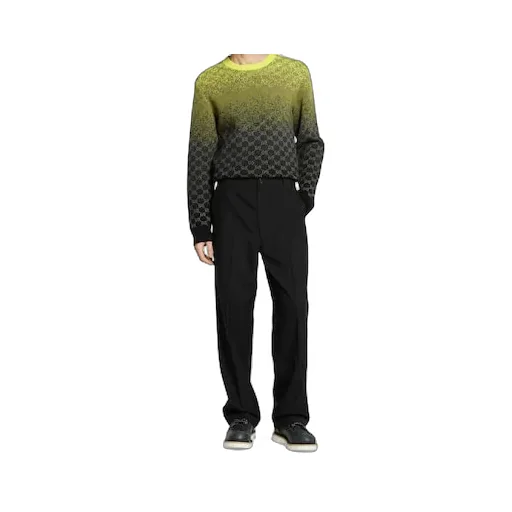 Wool Gabardine Pant With Embroidery