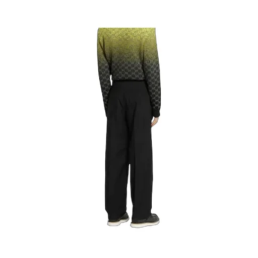 Wool Gabardine Pant With Embroidery