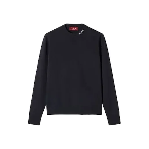Silk Cotton Knit Sweater With Intarsia