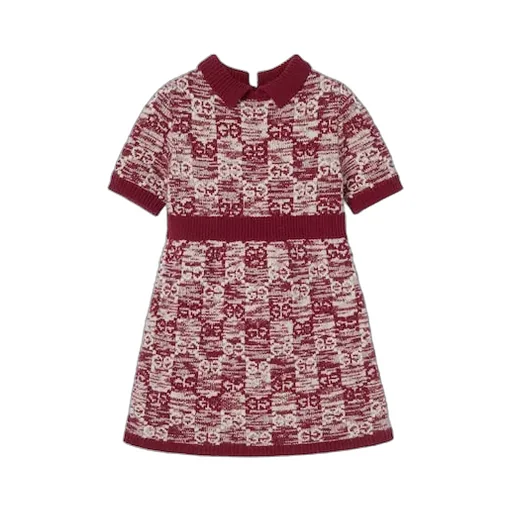 Children's Gg Wool Jacquard Dress