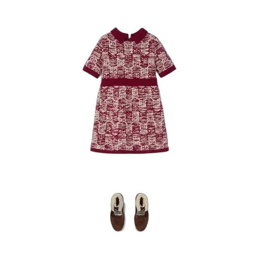 Children's Gg Wool Jacquard Dress